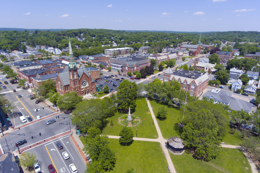 Overlooking downtwon Natick, MA